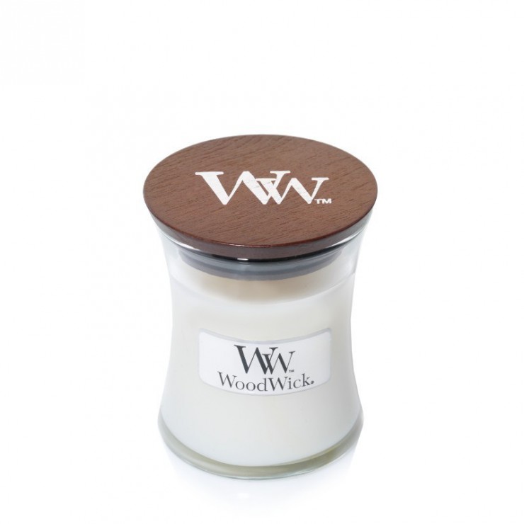 Mała świeca White Tea & Jasmine Woodwick