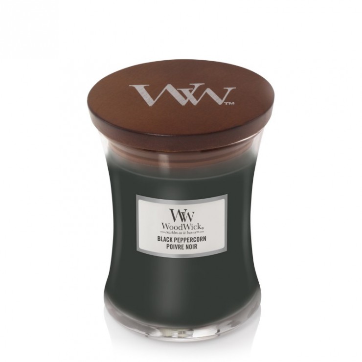 Średnia świeca Black Peppercorn Woodwick