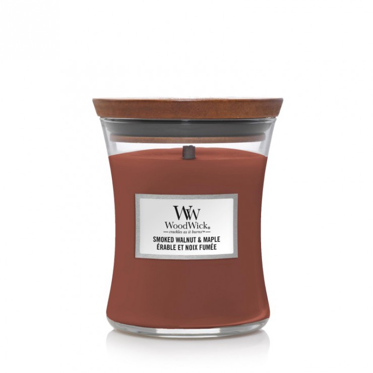 Średnia świeca Smoked Walnut & Maple Woodwick Średnia świeca Smoked Walnut & Maple Woodwick
