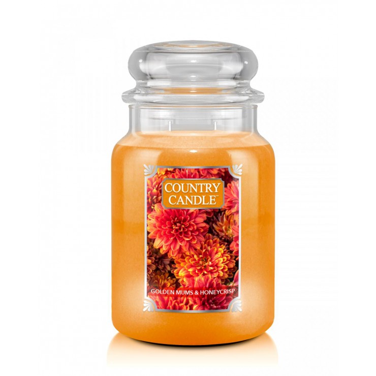 Duża świeca Golden Mums & Honeycrisp Country Candle