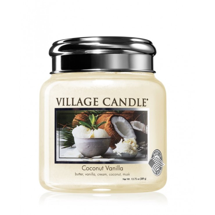 Średnia świeca Coconut Vanilla Village Candle