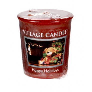 Sampler Happy Holidays Village Candle