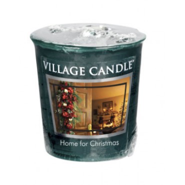 Sampler Home For Christmas Village Candle