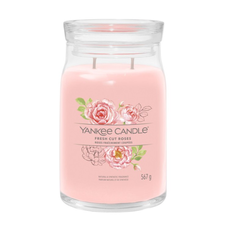 Duża świeca Signature Fresh Cut Roses Yankee Candle