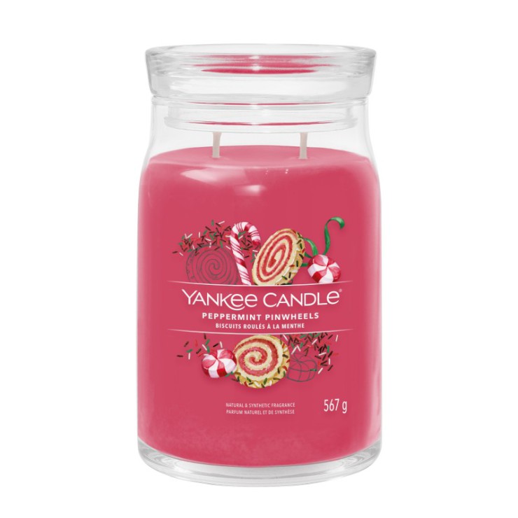 Duża świeca Signature Peppermint Pinwheels Yankee Candle