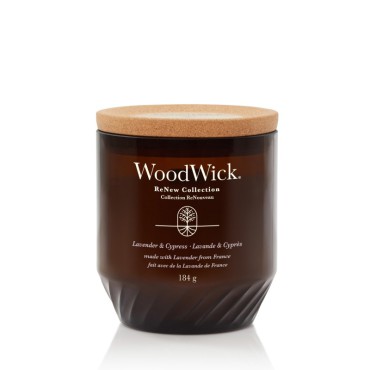 Średnia świeca Lavender & Cypress - Renew WoodWick