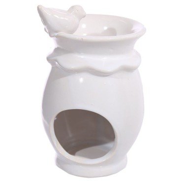 Kominek ceramiczny Pijący Ptak - biały