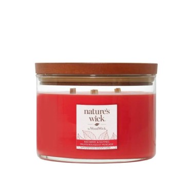 Duża świeca Redberry & Nutmeg - Nature’s Wick WoodWick