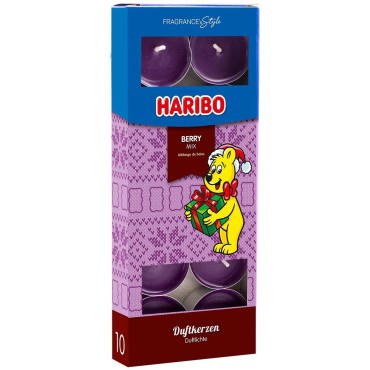 Tealight - zestaw 10 sztuk podgrzewaczy zapachowych w pudełku Winterdesign Berry Mix Haribo