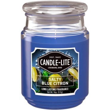 Duża świeca Salty Blue Citron Candle-lite