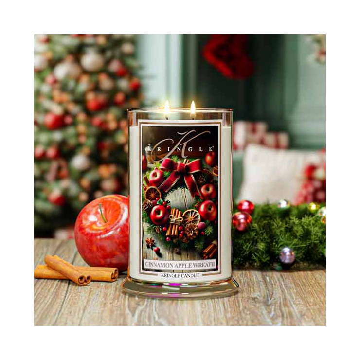 Duża świeca Cinnamon Apple Wreath Kringle Candle