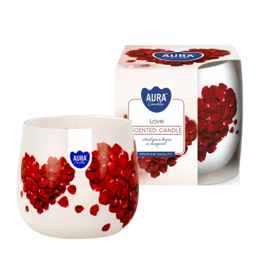 Świeca zapachowa Love w szkle z wzorem Aura