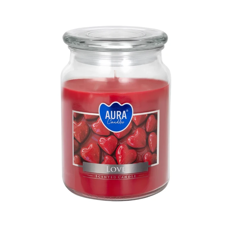Duża świeca zapachowa z wieczkiem Love Aura