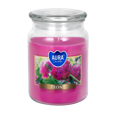 Duża świeca zapachowa z wieczkiem Piwonia Aura
