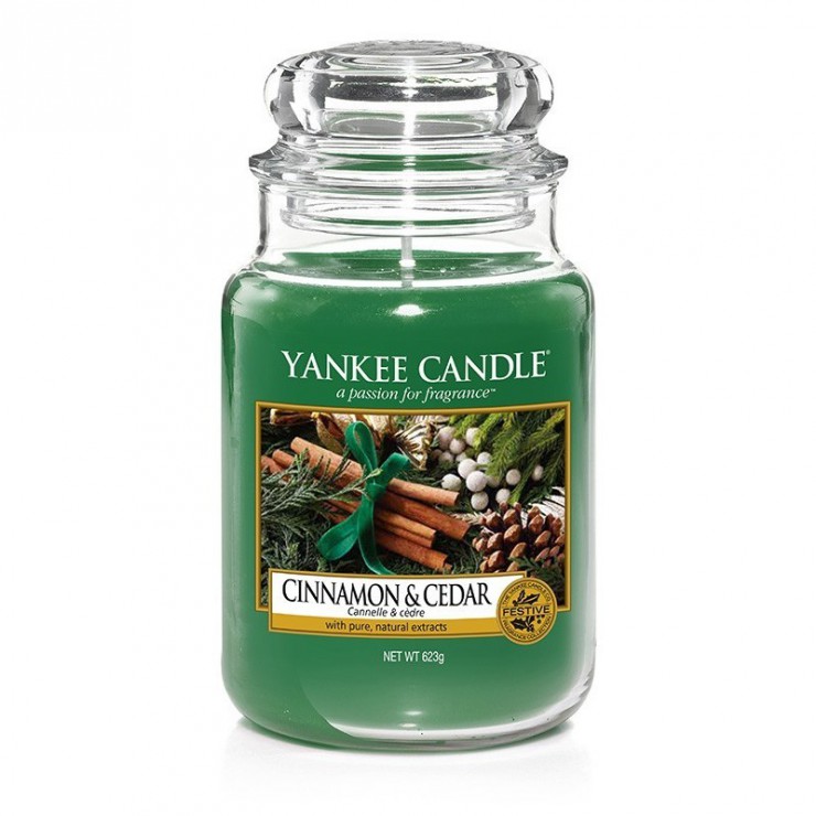 Duża świeca Cinnamon & Cedar Yankee Candle