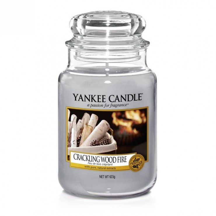 Duża świeca Crackling Wood Fire Yankee Candle