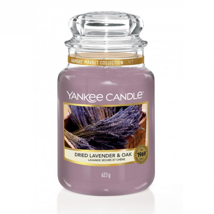 Duża świeca Dried Lavender & Oak Yankee Candle
