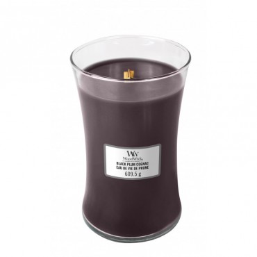 Duża Świeca Black Plum Cognac WoodWick