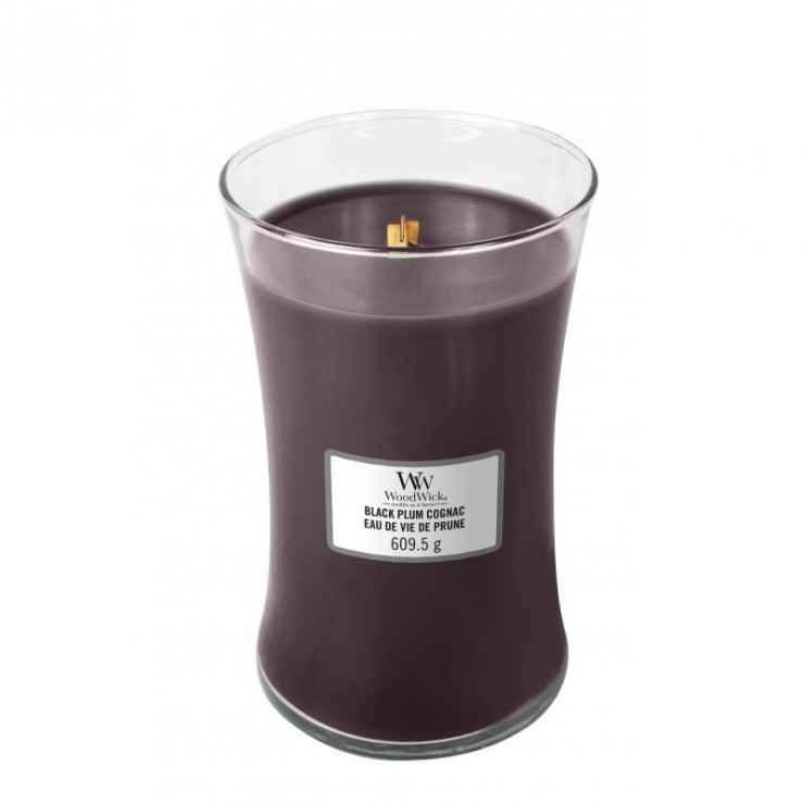 Duża Świeca Black Plum Cognac WoodWick Duża Świeca Black Plum Cognac WoodWick