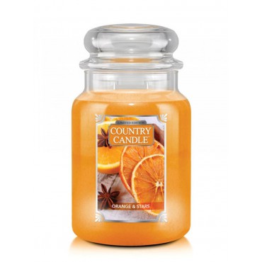 Duża świeca Orange and Stars Country Candle
